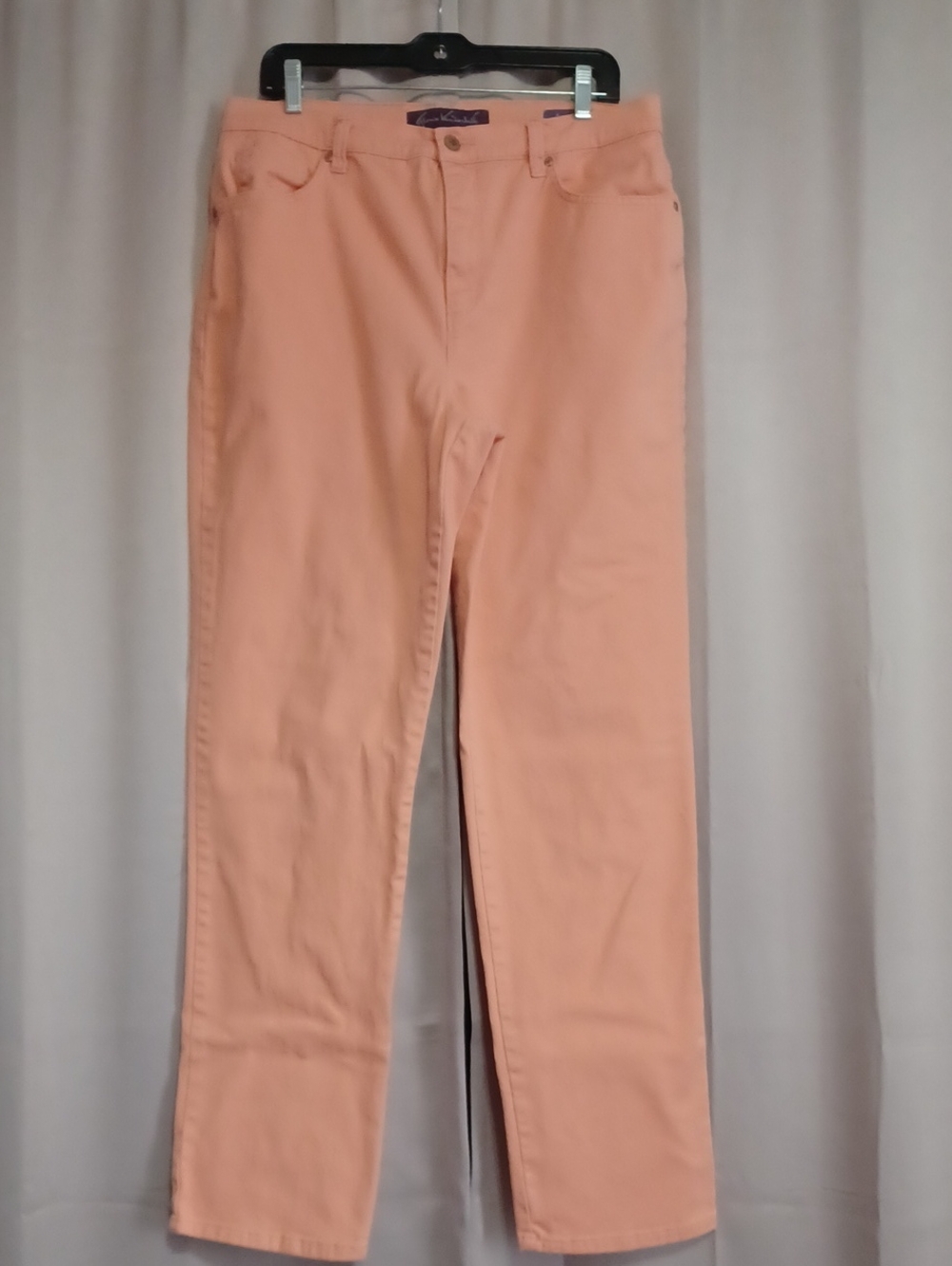Gloria Vanderbilt Peach Amanda Jeans High Rise Straight Leg 5 Pocket 12 Long
